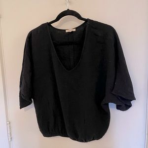 Suunday cotton gauze dolman top in black